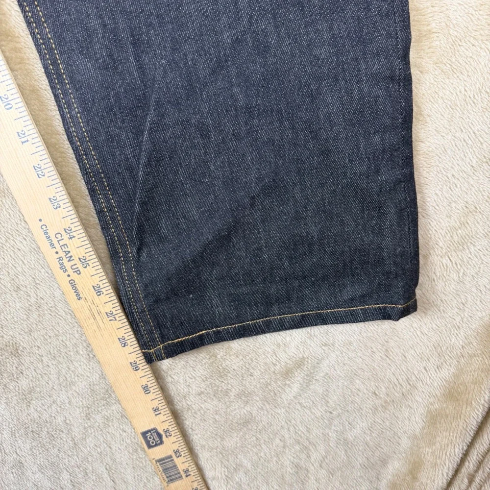 Levis 501 Original Fit Dark Indigo Raw Rigid Denim Jeans Mens 42x30 Button Fly